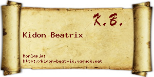 Kidon Beatrix névjegykártya